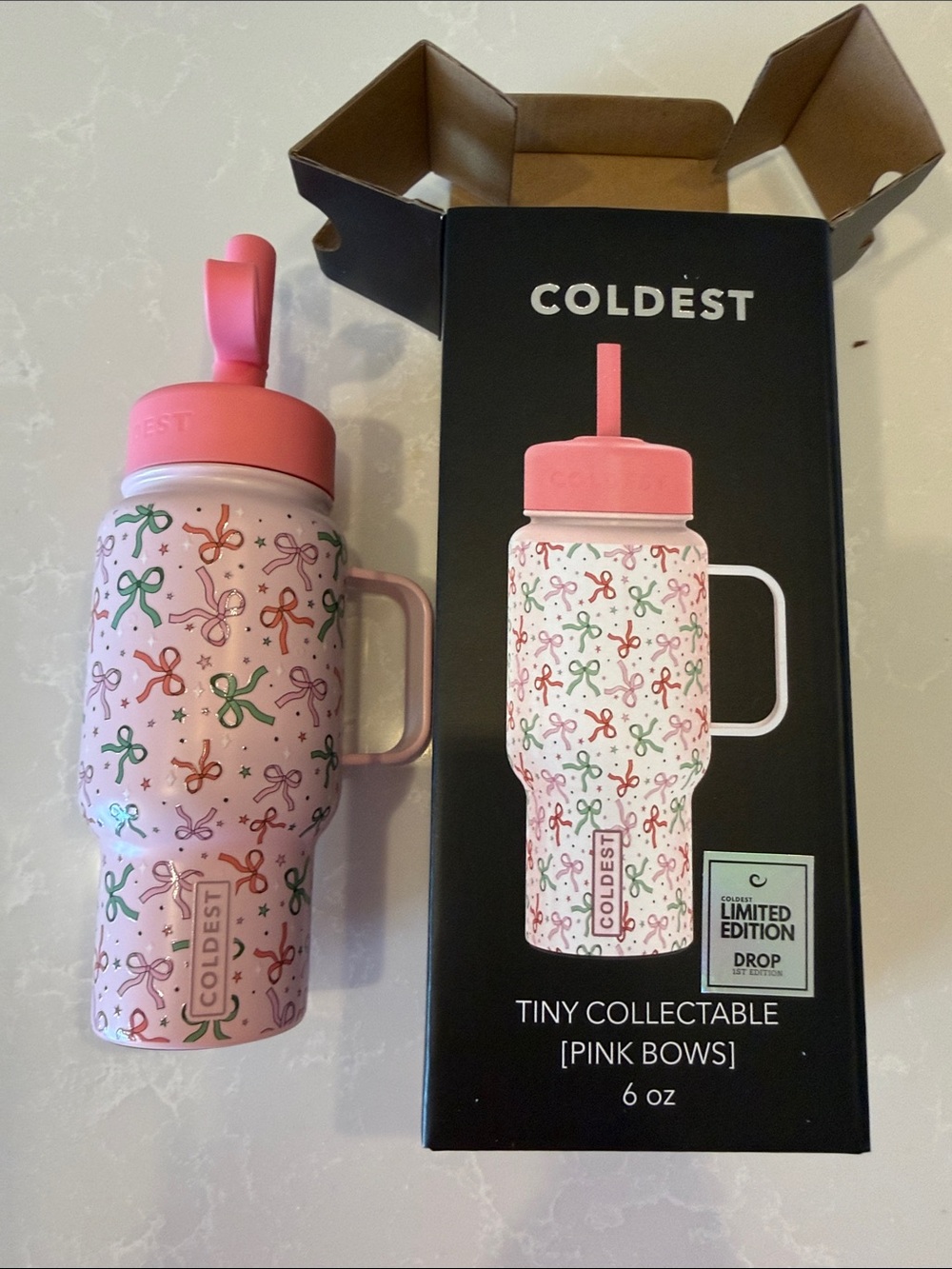 Coldest Tiny Collectable Pink Bows Stainless Travel Mug